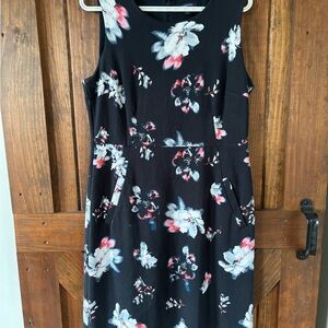 Lands' End White and Red Sleeveless Sundress